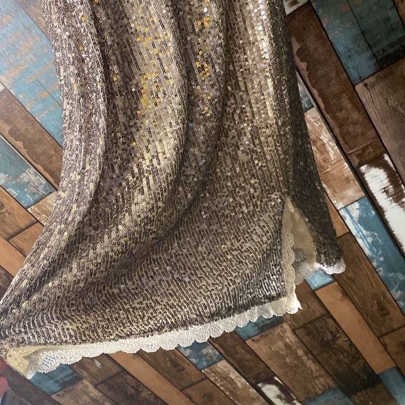 Wild fable silver sequins and lace trim stretchy dress - Picture 7 of 16